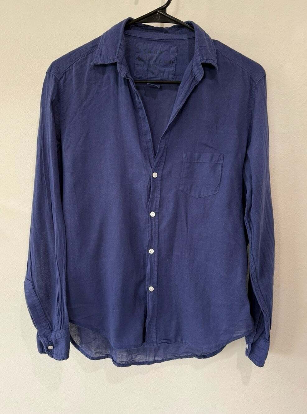 Frank & Eileen Blue Button Up Front Shirt XS Small Cotton Womens Long Sleeve T